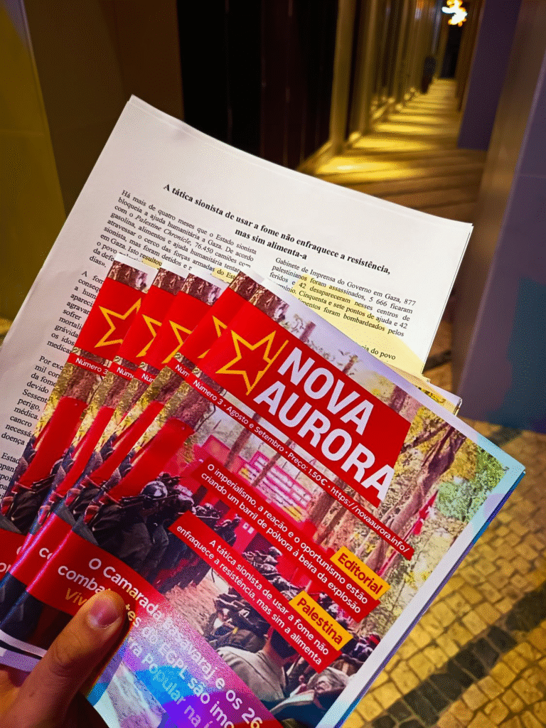Porto: Brigada de Revista Nova Aurora faz defesa da Resistência Nacional Palestiniana e denuncia o velho Estado português por cumplicidade a “Israel”