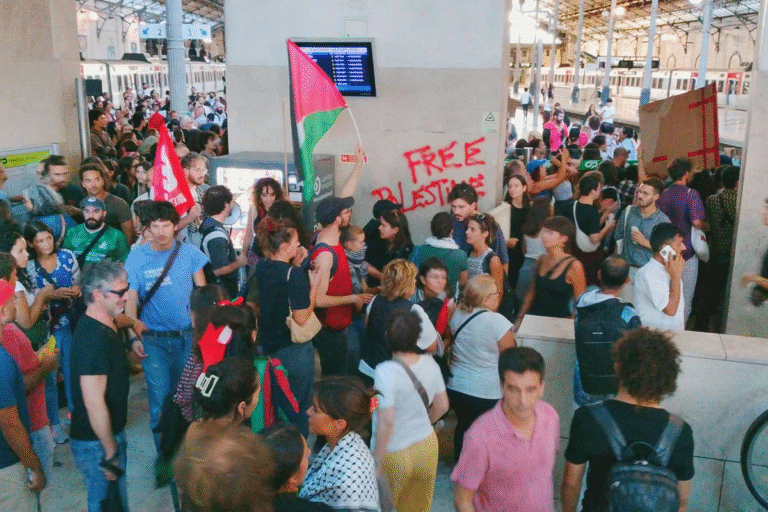 As massas de toda a Península Ibérica levantam-se em grandes protestos em defesa da Resistência Nacional Palestiniana