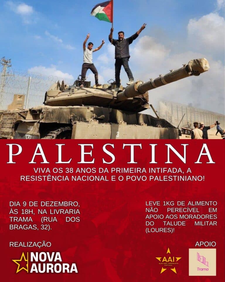 Porto: Evento sobre a Resistência Nacional Palestiniana e a Primeira Intifada em 9 de Dezembro