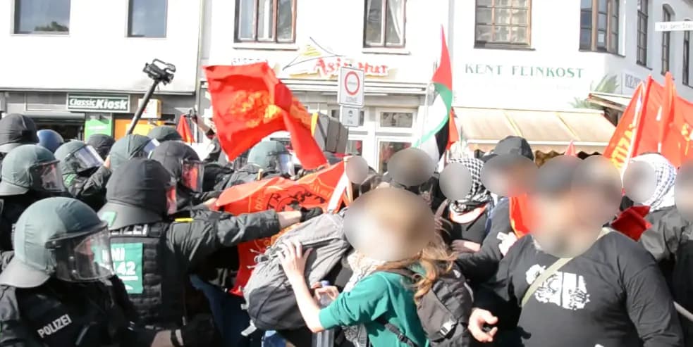 Alemanha – Ação combativa contra as comemorações do imperialismo alemão